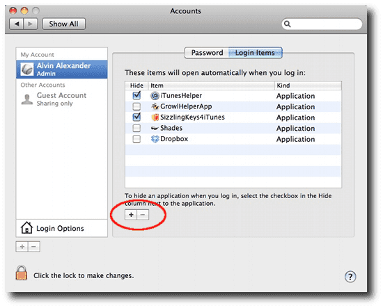 login items Mac