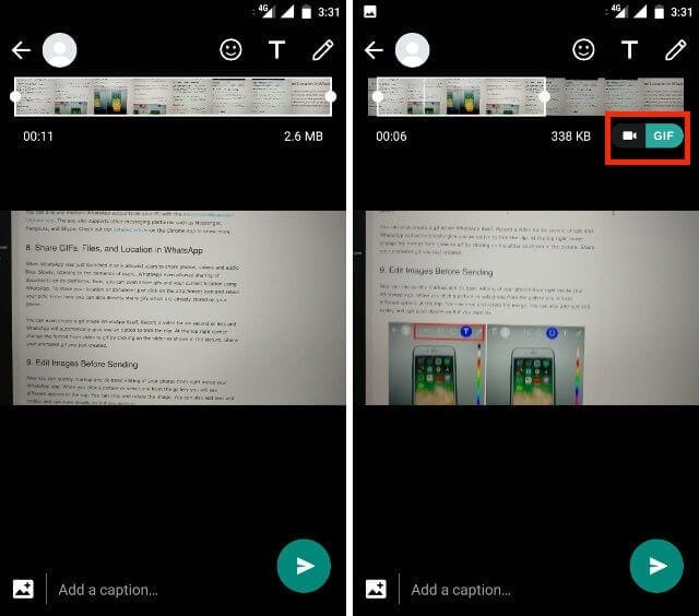 Create GIF from Video File on whatsapp