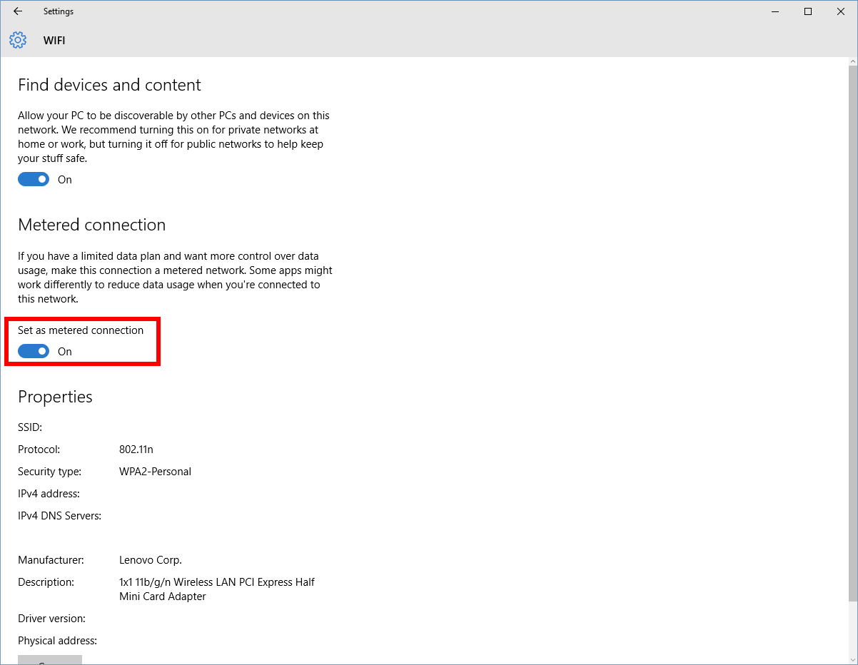 Stop Excess Data Consumption by Windows 10