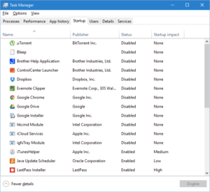 manage startup items 