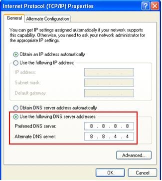 Alter your DNS server
