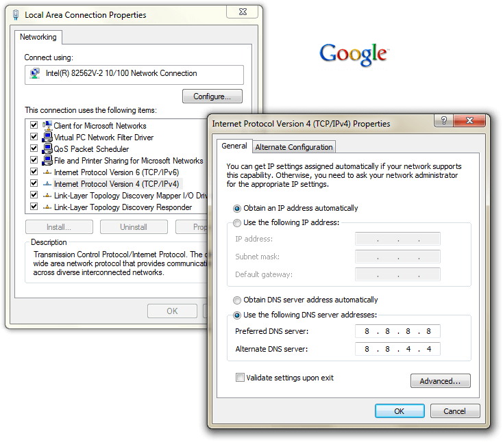 502 bad gateway error dns settings