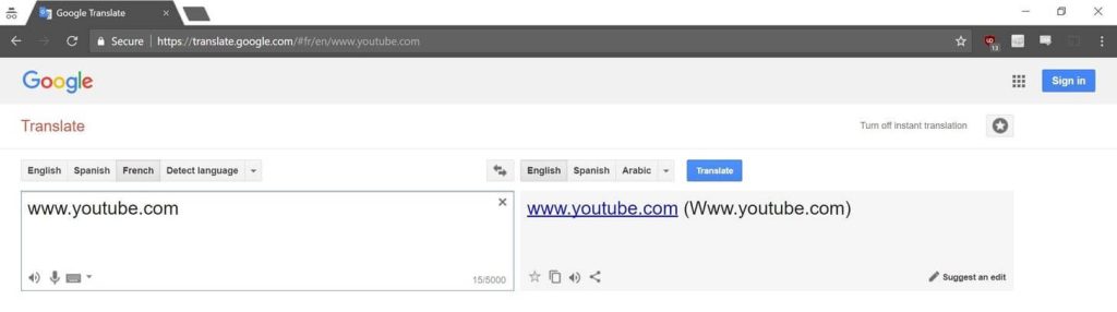 Use Google Translate