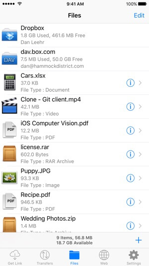filer lite iPad and iPhone file manager app