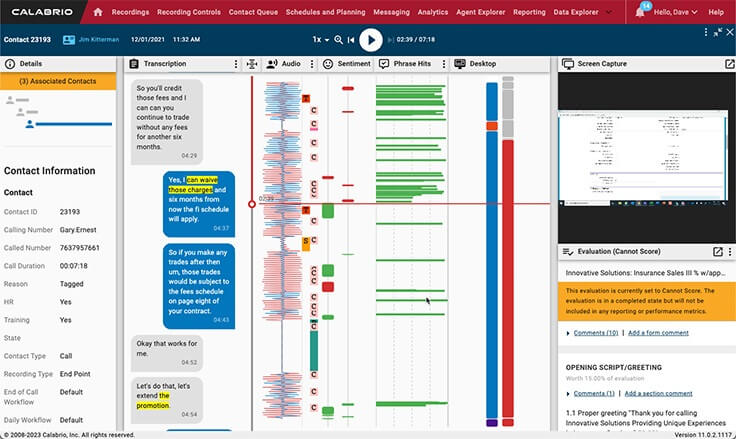 calabrio qms interface
