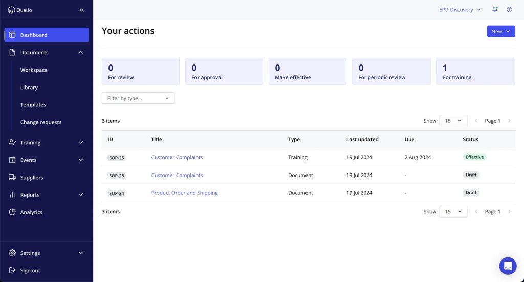 qualio qms interface