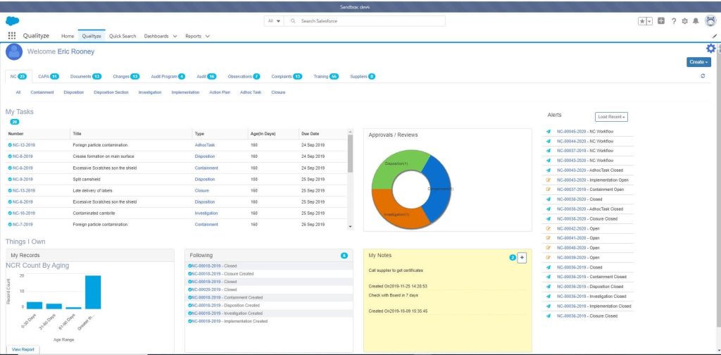 qualityze qms interface