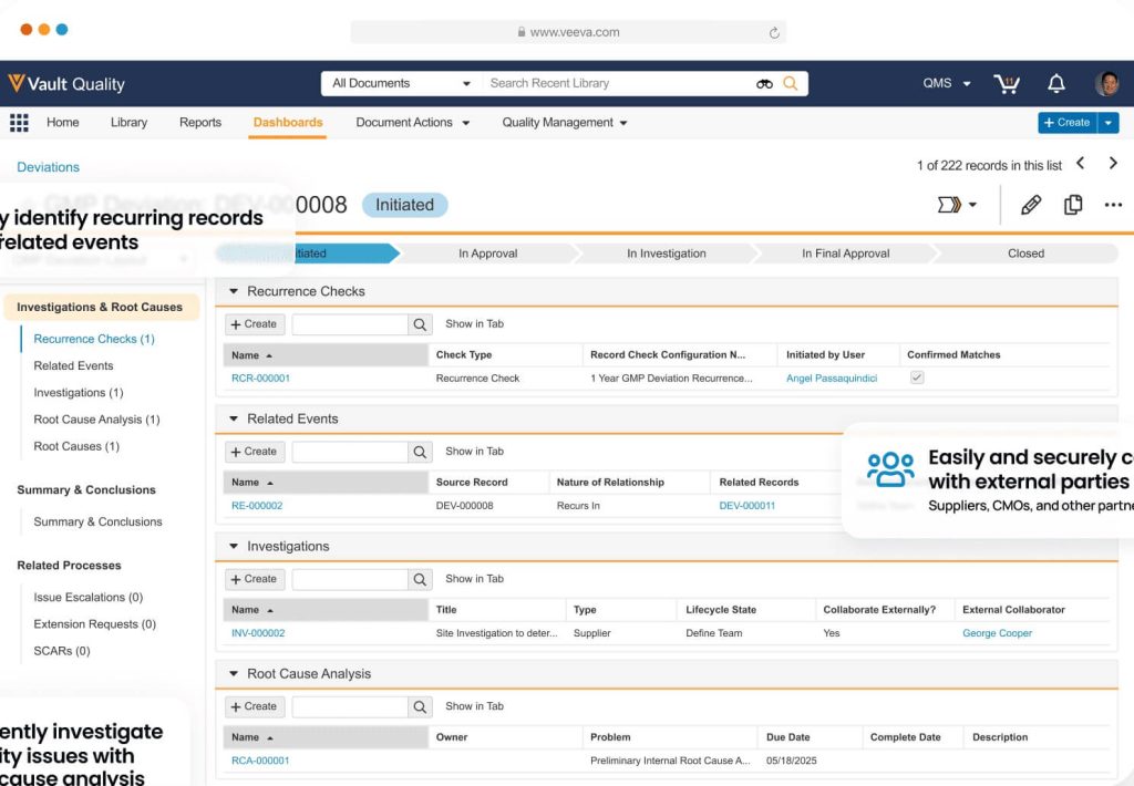 veeva vault qms interface