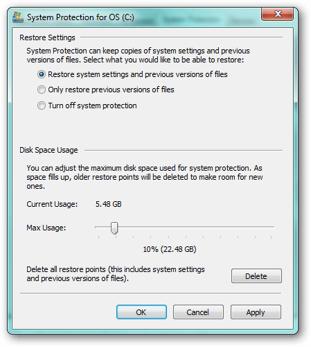 Restore Previous Versions