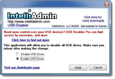 enable usb drive