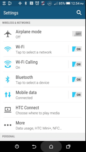 settings