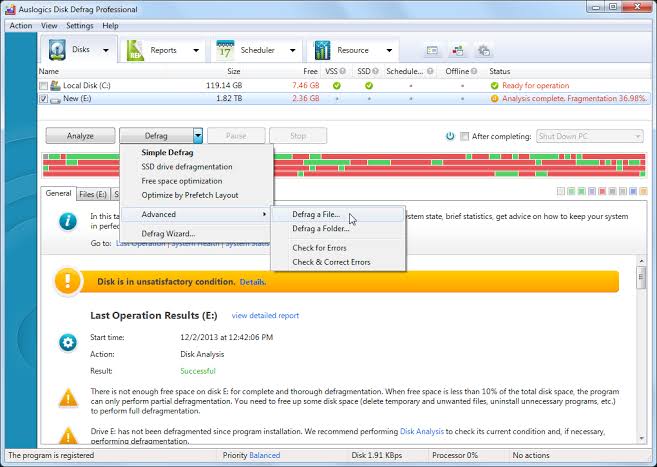 Auslogics Disk Defrag