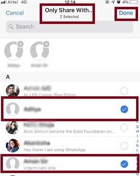 show whatsapp status
