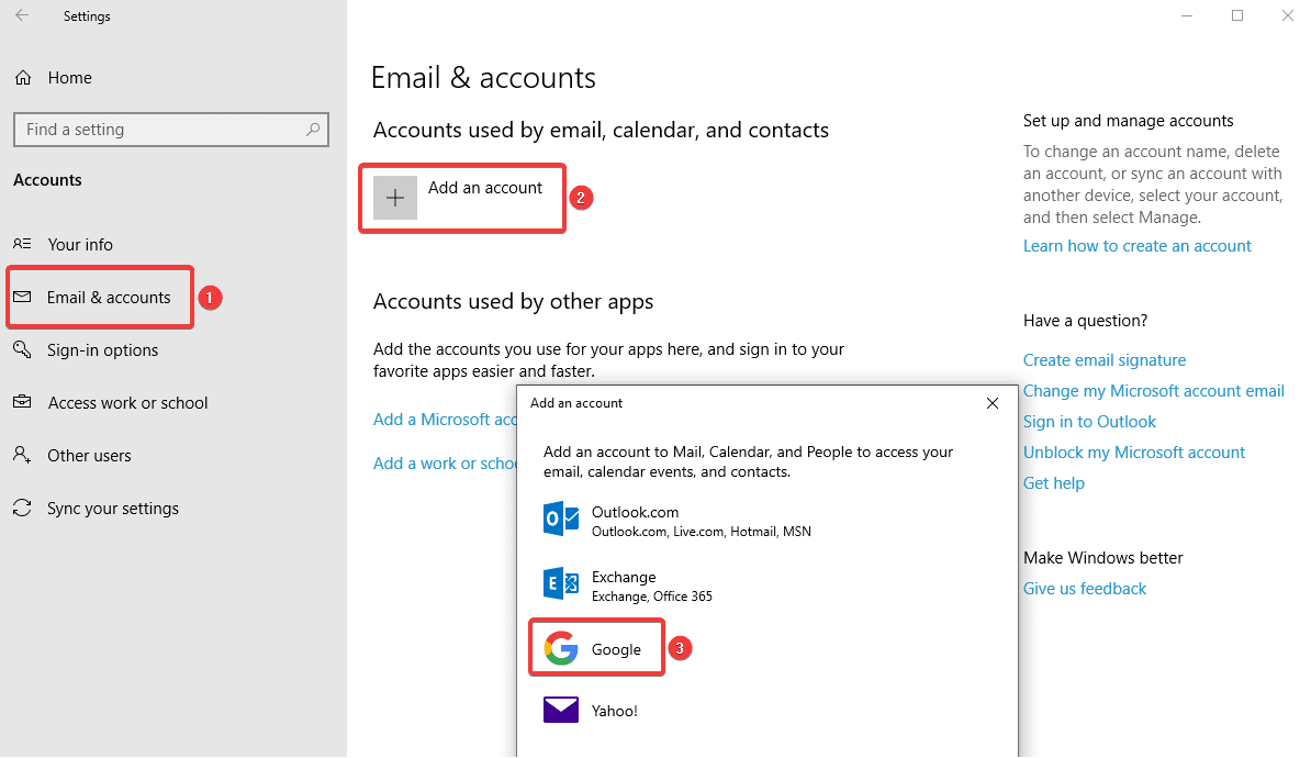 Windows contact sync