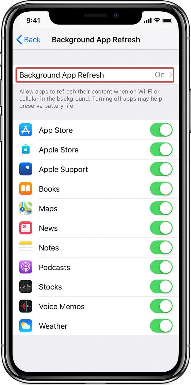 background app refresh iPhone