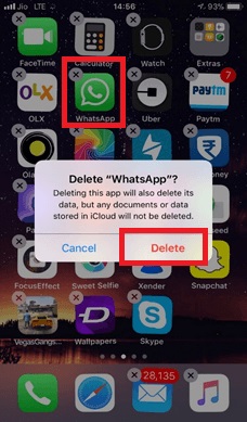 delete option for Whatsapp