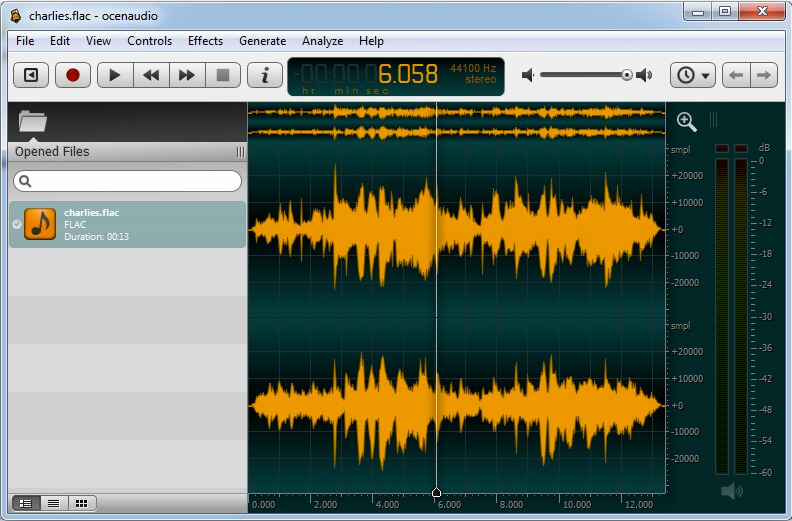 ocenaudio audio editing tool