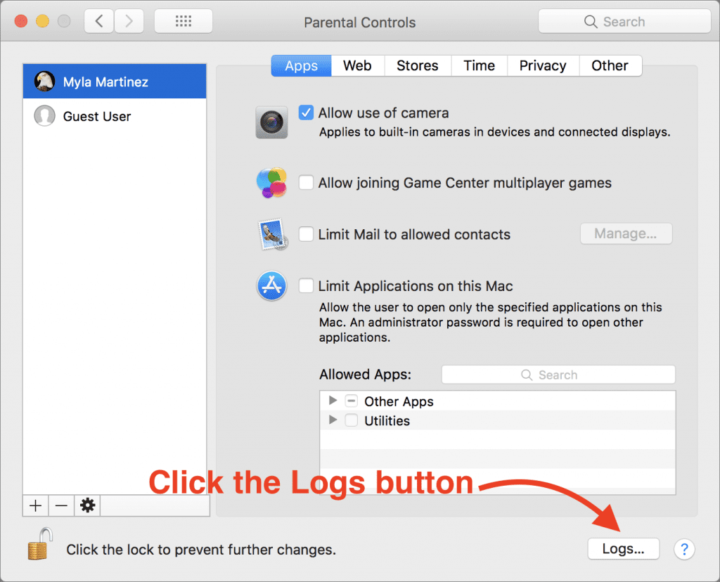 Parental Controls Logs