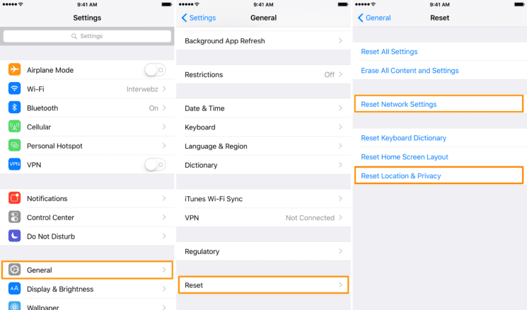 Reset Network Settings