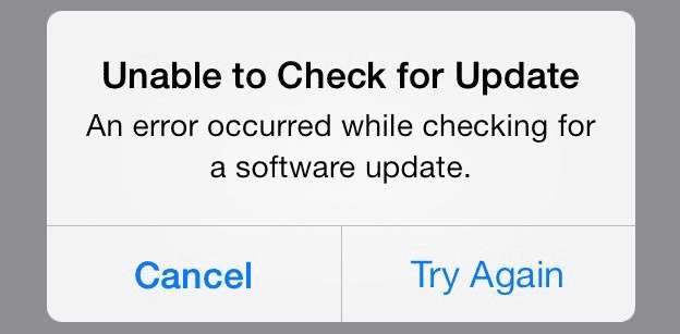 Unable to Check for Update