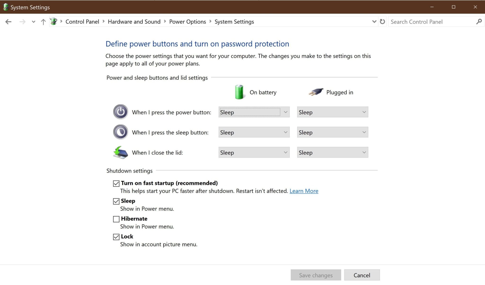 FastStartup windows