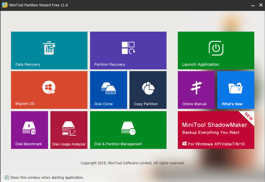 MiniTool Partition Wizard for Windows
