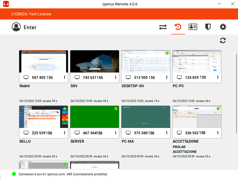 Check Connection History on Iperius Remote
