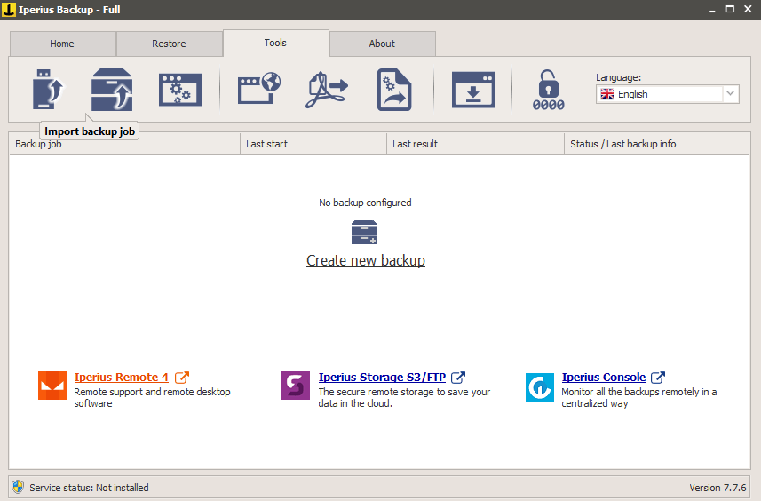 Varying tools to use in Iperius Backup