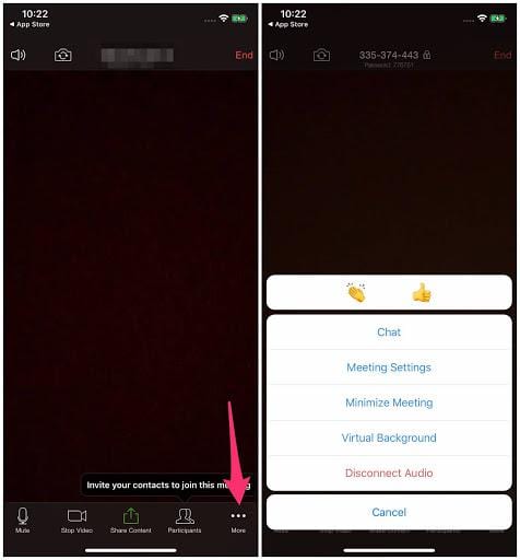 Virtual background option