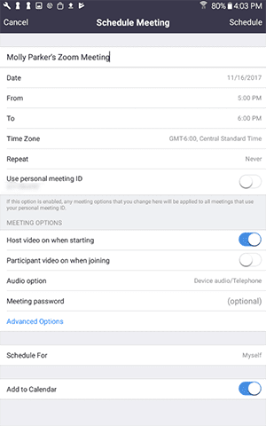 schedule meeting