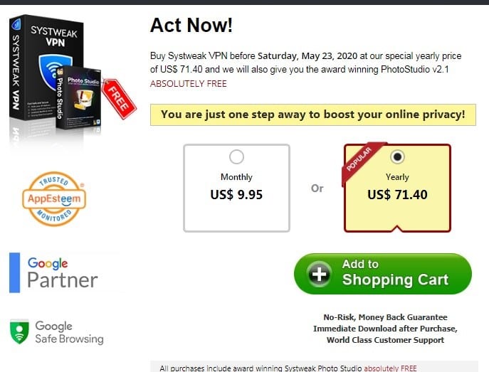 systweak vpn price