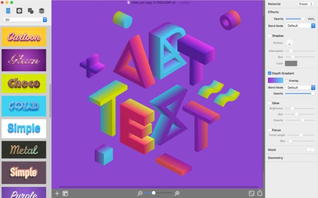 3D Text Editing Design