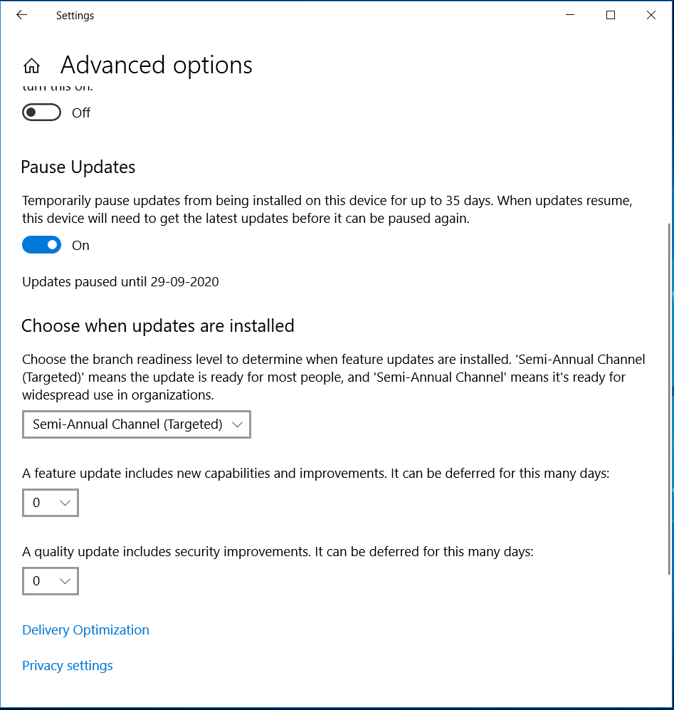 Advanced Options