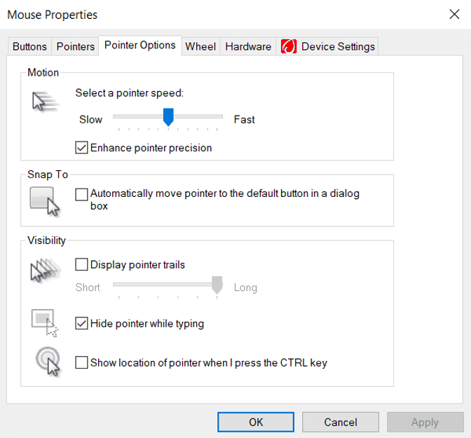Disable Mouse Acceleration