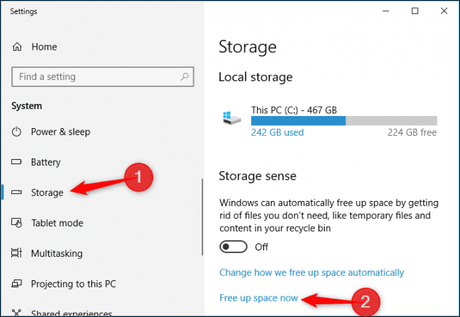 Free up Storage Space