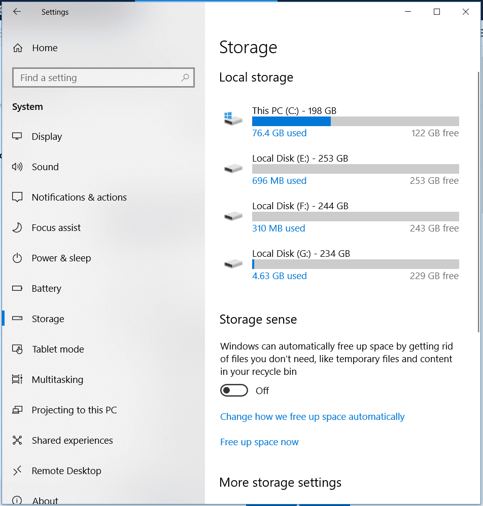 Storage Sense
