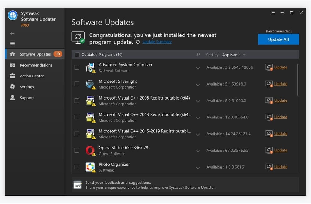Systweak Software Updater