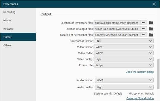 change output for video