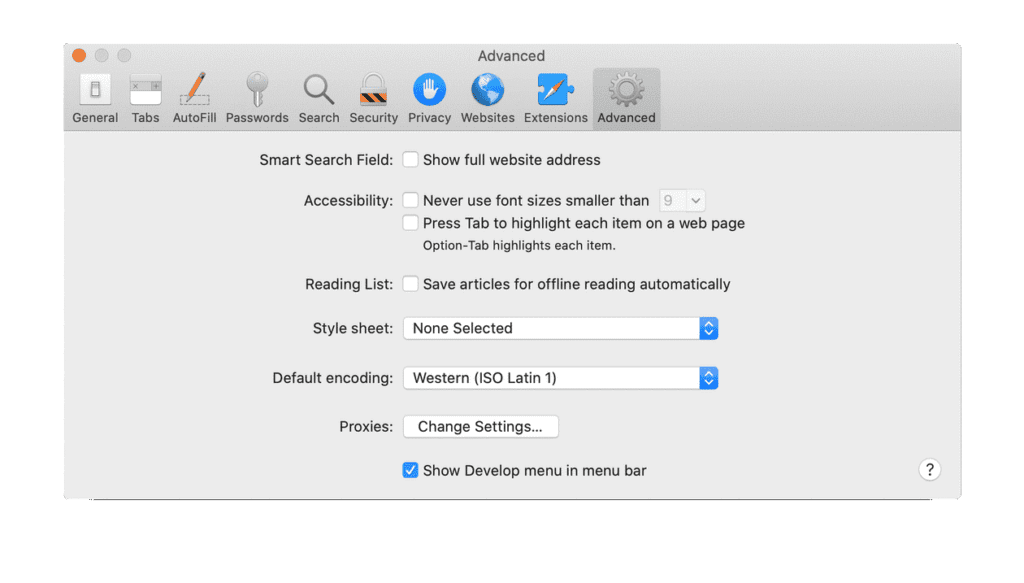 advanced options