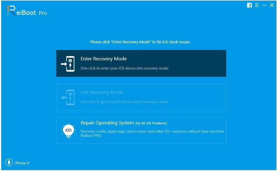 Entering iOS Recovery Mode with Tenorshare ReiBoot