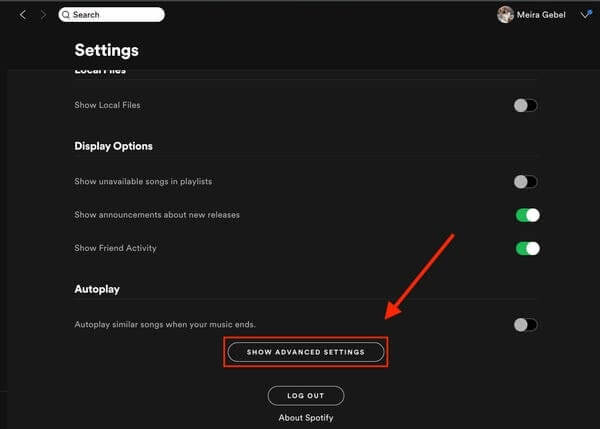 spotify Advanced Settings