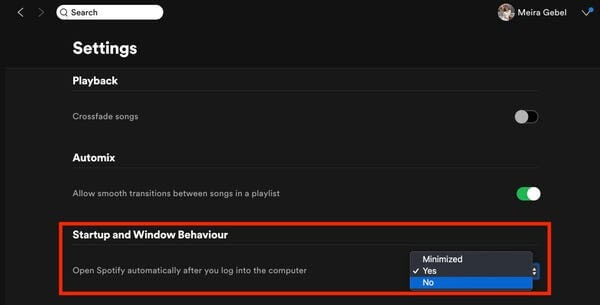 Startup and Windows Behaviour
