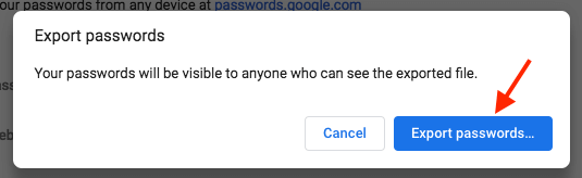 Export Passwords