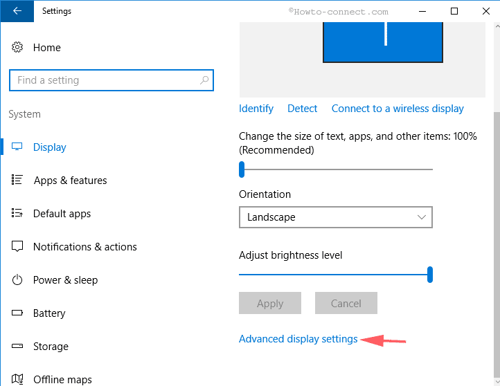 Advanced display settings