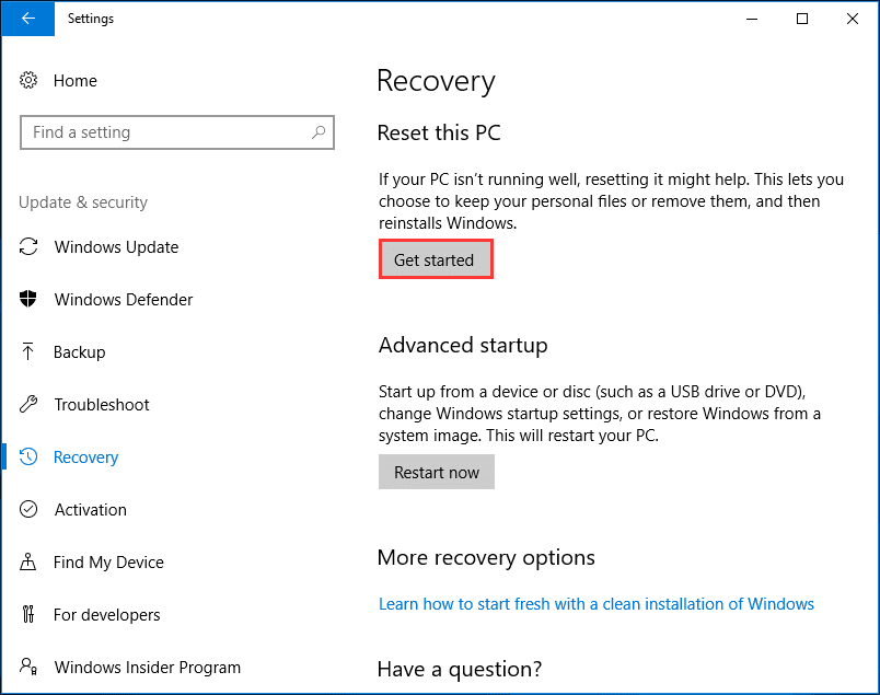 Windows Settings