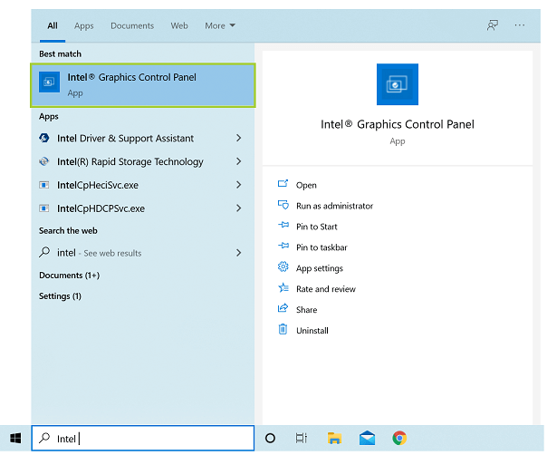 3. Fix Overscan Windows 10 Using the Intel Graphics Control Panel