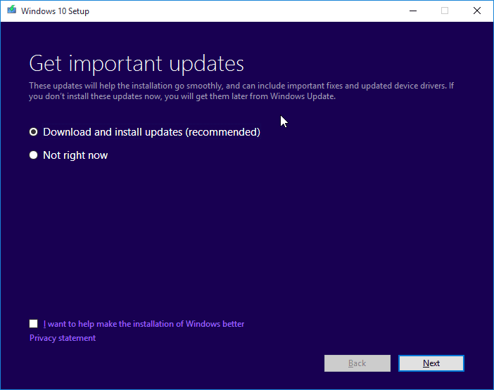 download and install updates