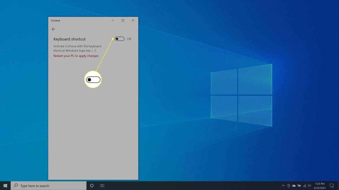 Keyboard Shortcut to uninstall cortana