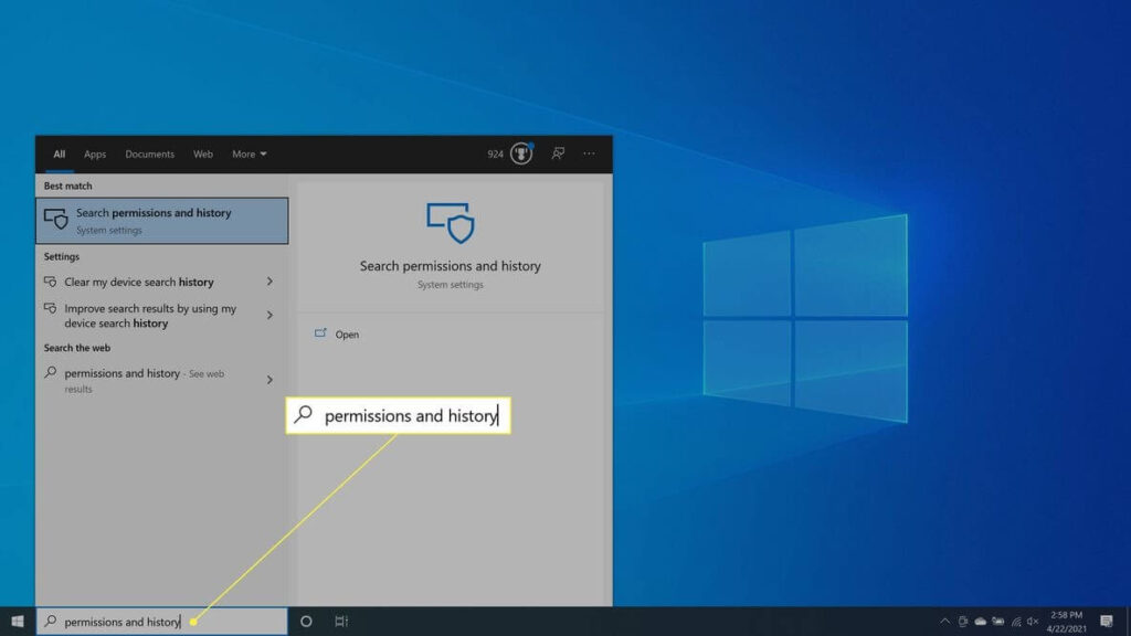 Permissions and history