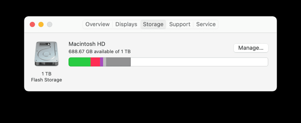 Check for free disk space